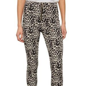 Hayden High Waisted Leopard Front Zipper Jegging Pants